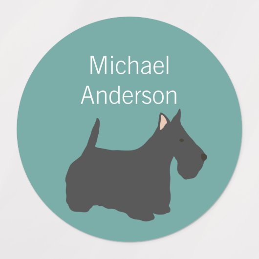 Scottish Terrier Hundefarbe Farbe wasserdicht Etiketten (Design 2)