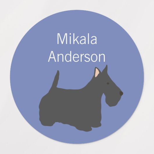 Scottish Terrier Hundefarbe Farbe wasserdicht Etiketten (Design 1)