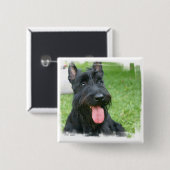 Scottish-Terrier-Hundeknopf Button (Vorne & Hinten)