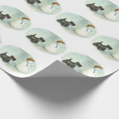 Scottish-Terrier-Hundekunst-WeihnachtsPackpapier Geschenkpapier (Ecke)