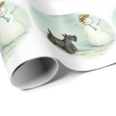 Scottish-Terrier-Hundekunst-WeihnachtsPackpapier Geschenkpapier (Rolleneckpunkt)