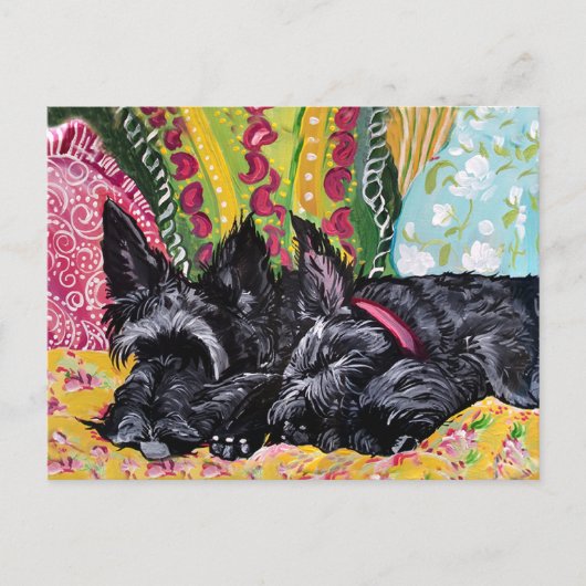 Scottish Terrier Hütte Postkarte (Vorderseite)
