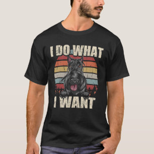 Scottish Terrier I Do What I Woll Dog Vintag Ret T-Shirt