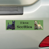 Scottish Terrier, I Liebe, weiß/schwarz Autoaufkleber (Auf Auto)