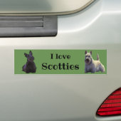 Scottish Terrier, I Liebe, weiß/schwarz Autoaufkleber (Auf Auto)