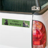 Scottish Terrier, I Liebe, weiß/schwarz Autoaufkleber (Auf Lkw)