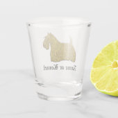 Scottish Terrier im Gold Ihr Text Schnapsglas (Rückseite)