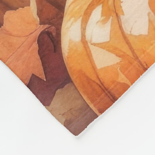 Scottish Terrier im Herbst hinterlässt Erntedank A Fleecedecke (Ecke)