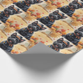 Scottish Terrier im Herbst hinterlässt Erntedank A Geschenkpapier (Ecke)