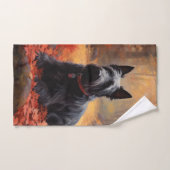 Scottish Terrier im Herbst Leaves Fall Inspiriert Badhandtuch Set (Handtuch)