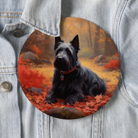 Scottish Terrier im Herbst Leaves Fall Inspiriert Button (Beispiel)