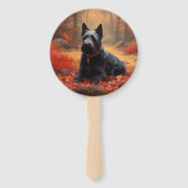 Scottish Terrier im Herbst Leaves Fall Inspiriert Fächer (Vorderseite)