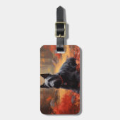 Scottish Terrier im Herbst Leaves Fall Inspiriert Gepäckanhänger (Vorderseite vertikal)