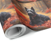 Scottish Terrier im Herbst Leaves Fall Inspiriert Geschenkpapier (Rolleneckpunkt)