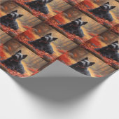 Scottish Terrier im Herbst Leaves Fall Inspiriert Geschenkpapier (Ecke)