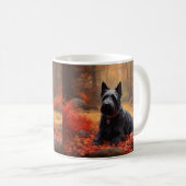 Scottish Terrier im Herbst Leaves Fall Inspiriert Kaffeetasse (VorderseiteRechts)