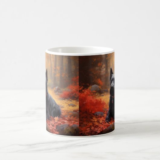 Scottish Terrier im Herbst Leaves Fall Inspiriert Kaffeetasse (Mittel)
