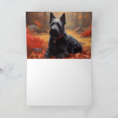 Scottish Terrier im Herbst Leaves Fall Inspiriert Karte (Innenseite)