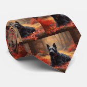 Scottish Terrier im Herbst Leaves Fall Inspiriert Krawatte (Gerollt)