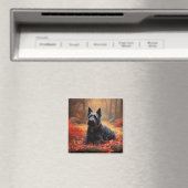 Scottish Terrier im Herbst Leaves Fall Inspiriert Magnet (In Situ (Geschirrspüler))