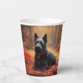 Scottish Terrier im Herbst Leaves Fall Inspiriert Pappbecher (Rückseite)