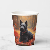 Scottish Terrier im Herbst Leaves Fall Inspiriert Pappbecher (Vorderseite)
