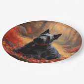 Scottish Terrier im Herbst Leaves Fall Inspiriert Pappteller (Schrägansicht)