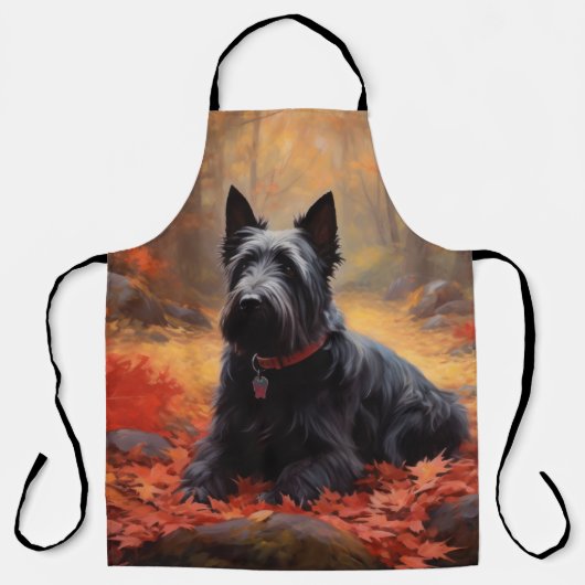 Scottish Terrier im Herbst Leaves Fall Inspiriert Schürze (Vorderseite)