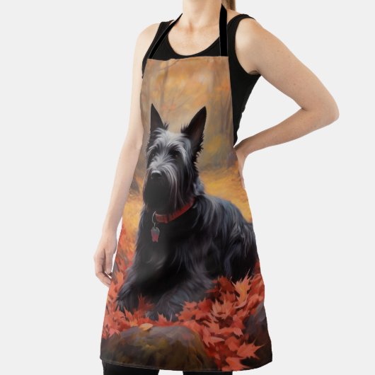 Scottish Terrier im Herbst Leaves Fall Inspiriert Schürze (InSitu)