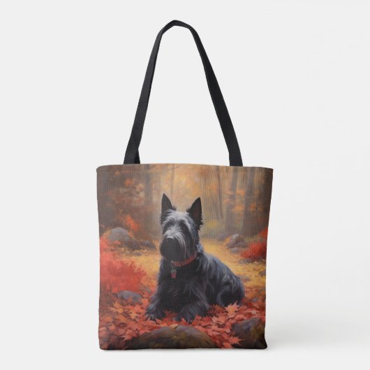 Scottish Terrier im Herbst Leaves Fall Inspiriert Tasche (Rückseite)