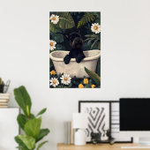 Scottish Terrier In Bathtub Poster, Funny Dog Poster (Heimbüro)