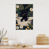 Scottish Terrier In Bathtub Poster, Funny Dog Poster (Küche)