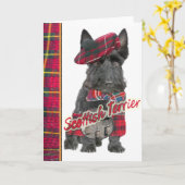 Scottish Terrier in den Kiltgrußkarten Karte (Gelbe Blume)