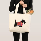 Scottish Terrier in einem Pullover Jumbo Stoffbeutel (Vorderseite (Produkt))