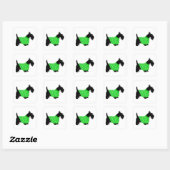 Scottish Terrier in einem Pullover Quadratischer Aufkleber (Blatt)