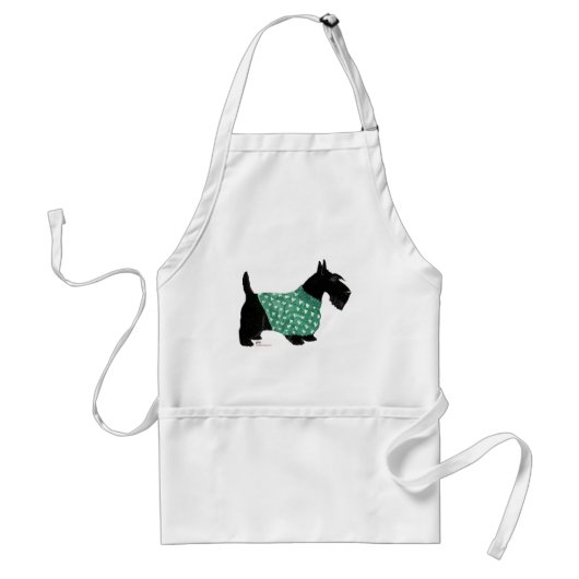 Scottish Terrier in einem Pullover Schürze (Vorne)