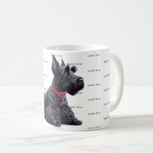 Scottish Terrier in Kaffeetasse (VorderseiteRechts)
