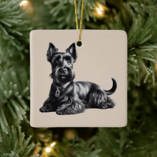 Scottish Terrier in Keramikornament