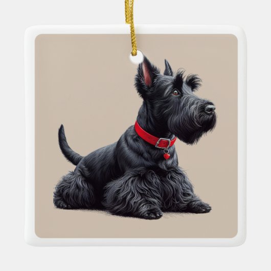 Scottish Terrier in Keramikornament (Vorderseite)