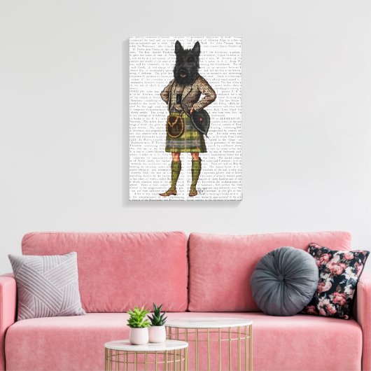Scottish Terrier in Kilt Leinwanddruck (Insitu (Wohnzimmer))