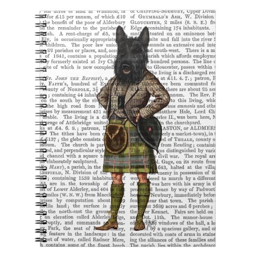 Scottish Terrier in Kilt Notizblock (Vorderseite)