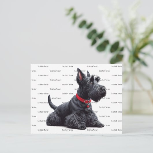 Scottish Terrier in Postkarte (Stehend Vorderseite)