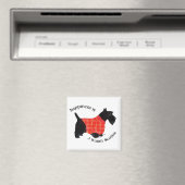 Scottish Terrier in Red Kariert Sweater Magnet (In Situ (Geschirrspüler))