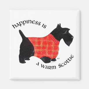 Scottish Terrier in Red Kariert Sweater Magnet