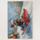 Scottish Terrier in Sledge Let it Snow Christmas Puzzle (Vertikal)