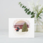 Scottish Terrier in Wintertime Postkarte (Stehend Vorderseite)