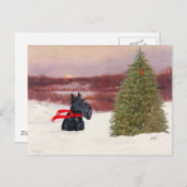 Scottish Terrier in Wintertime Postkarte (Vorne/Hinten)