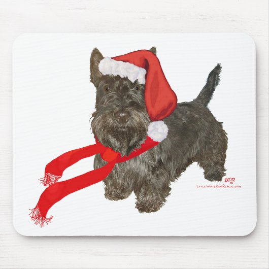 Scottish Terrier ist Santa's Helper Mousepad (Vorne)