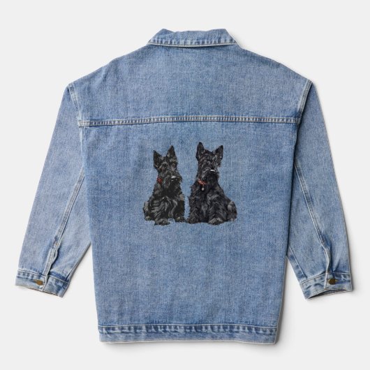 Scottish Terrier Jeansjacke (Rückseite)