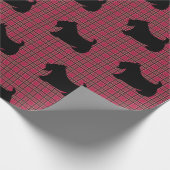 Scottish Terrier Kariert Christmas Wrapping Paper Geschenkpapier (Ecke)